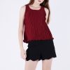 Tanelle Pleated Top in Wine
